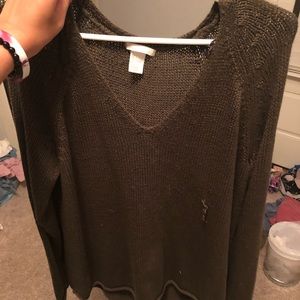 H&M army green sweater